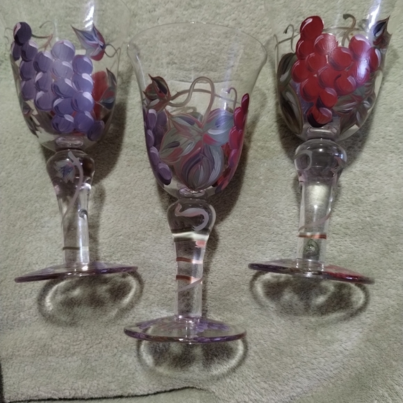 VTG 3 Hand-Painted Noble Excellence Meritage Pattern Grape Leaf Design …